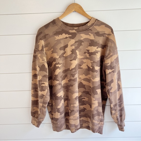 Lululemon Perfectly Oversized Crew Heritage 365 Camo Beige Multi-4 - Picture 5 of 16